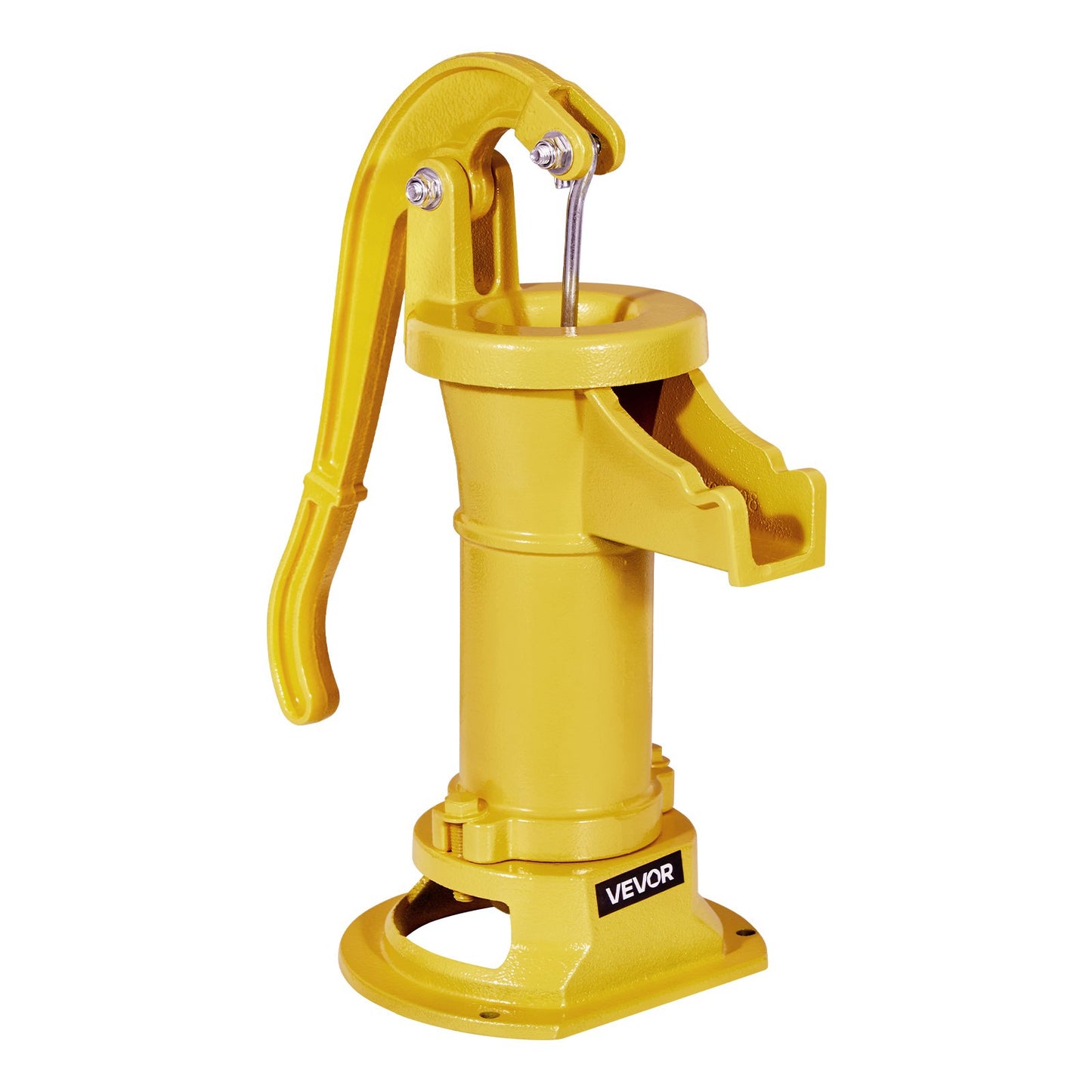 Well Hand Pitcher Pump, 25 ft Maximum Lift, Antique Cast Iron Manual Hand Water Pump, NPT 1-1/4 in Connection, Easy Installation, Old Fashioned for Outdoor Garden, Pond, Backyard, Farm, Yellow