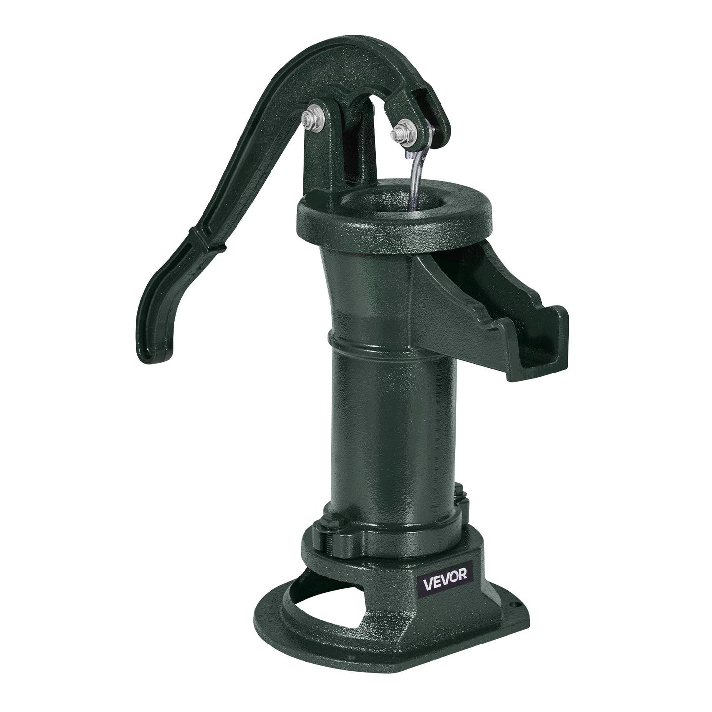 Well Hand Pitcher Pump, 25 ft Maximum Lift, Antique Cast Iron Manual Hand Water Pump, NPT 1-1/4 in Connection, Easy Installation, Old Fashioned for Outdoor Garden, Pond, Backyard, Farm, Green