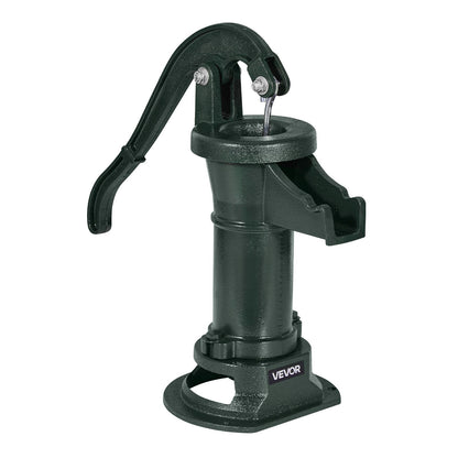 Well Hand Pitcher Pump, 25 ft Maximum Lift, Antique Cast Iron Manual Hand Water Pump, NPT 1-1/4 in Connection, Easy Installation, Old Fashioned for Outdoor Garden, Pond, Backyard, Farm, Green
