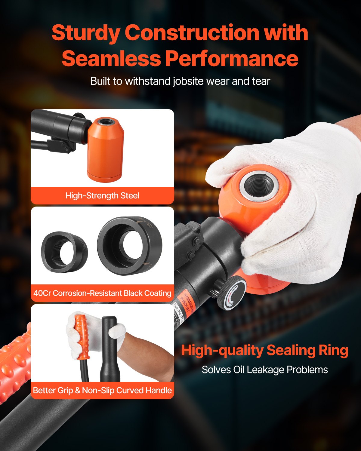 Utslagningsstanssats, 98,07 kN hydraulisk utslagningssats, 12,7 till 50,8 mm KO-verktygssats Håltagningsverktyg, KO-verktygssats med 6 backar för metallskåp, elektriska styrskåp, kopplingsskåp