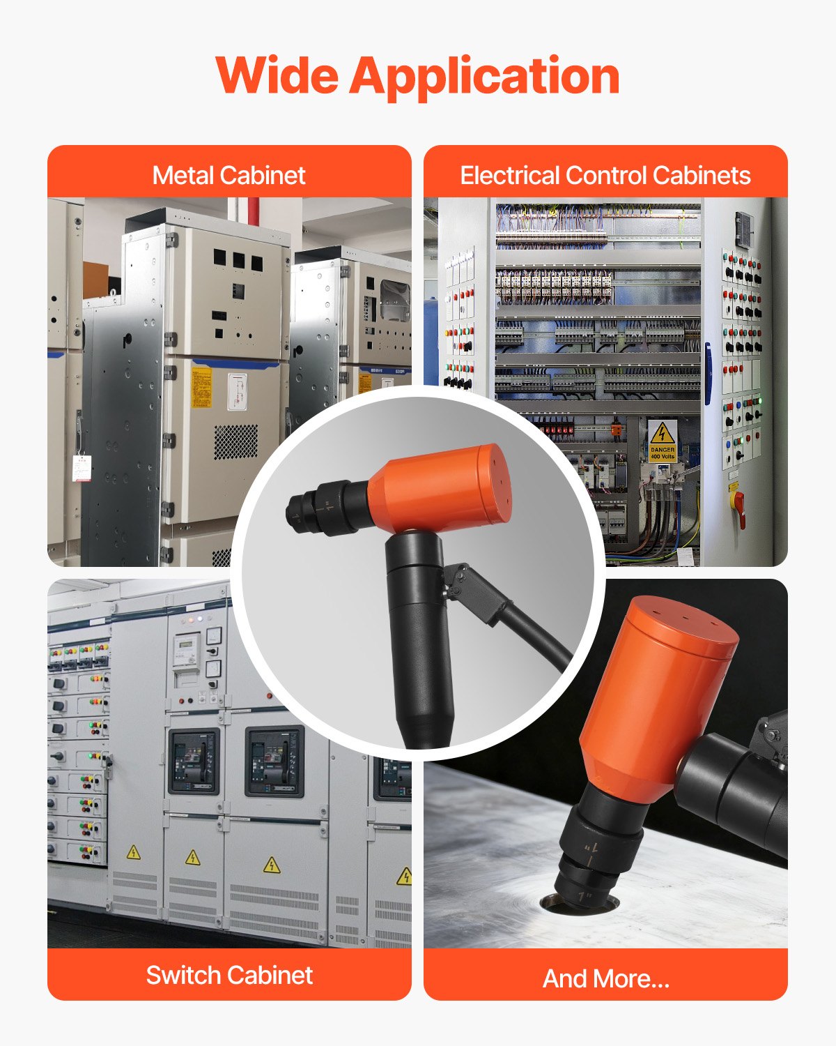 Utslagningsstanssats, 98,07 kN hydraulisk utslagningssats, 12,7 till 50,8 mm KO-verktygssats Håltagningsverktyg, KO-verktygssats med 6 backar för metallskåp, elektriska styrskåp, kopplingsskåp