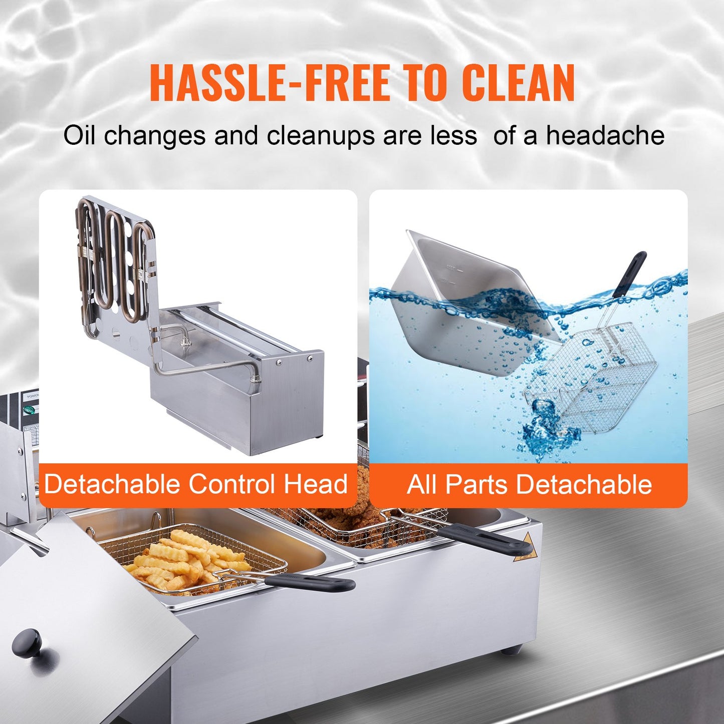 Commercial Electric Deep Fryer Countertop Deep Fryer Dual Detachable Tanks