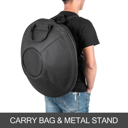 Brown Harmonic Handpan Drum Hand pan In D Minor 9 Notes 22 Inch Steel Hand Drum with Soft Hand Pan Bag Hand Pan Hang Drum, Advanced Hand Pan In D Minor 9 Notes Steel Hand Drum + Soft Hand Pan Bag (22" (56cm), Brown (d Minor) 9 Notes (d3 A Bb C D E F G A)