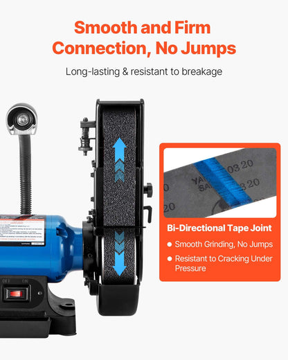 Sanding Belts, 50mm x 1066mm Belt Sander Sanding Belts, 6 PCS (Each of 36 40 60 80 100 120 Assorted Grits) Silicon Carbide for Knife Sharpening, Metalworking, Composites, Plastic Finishing