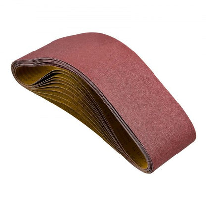 Slipband, 152 mm x 1219 mm bandslipband, 10 st 80 grit aluminiumoxid för träbearbetning, stål, aluminium, icke-järnmetaller