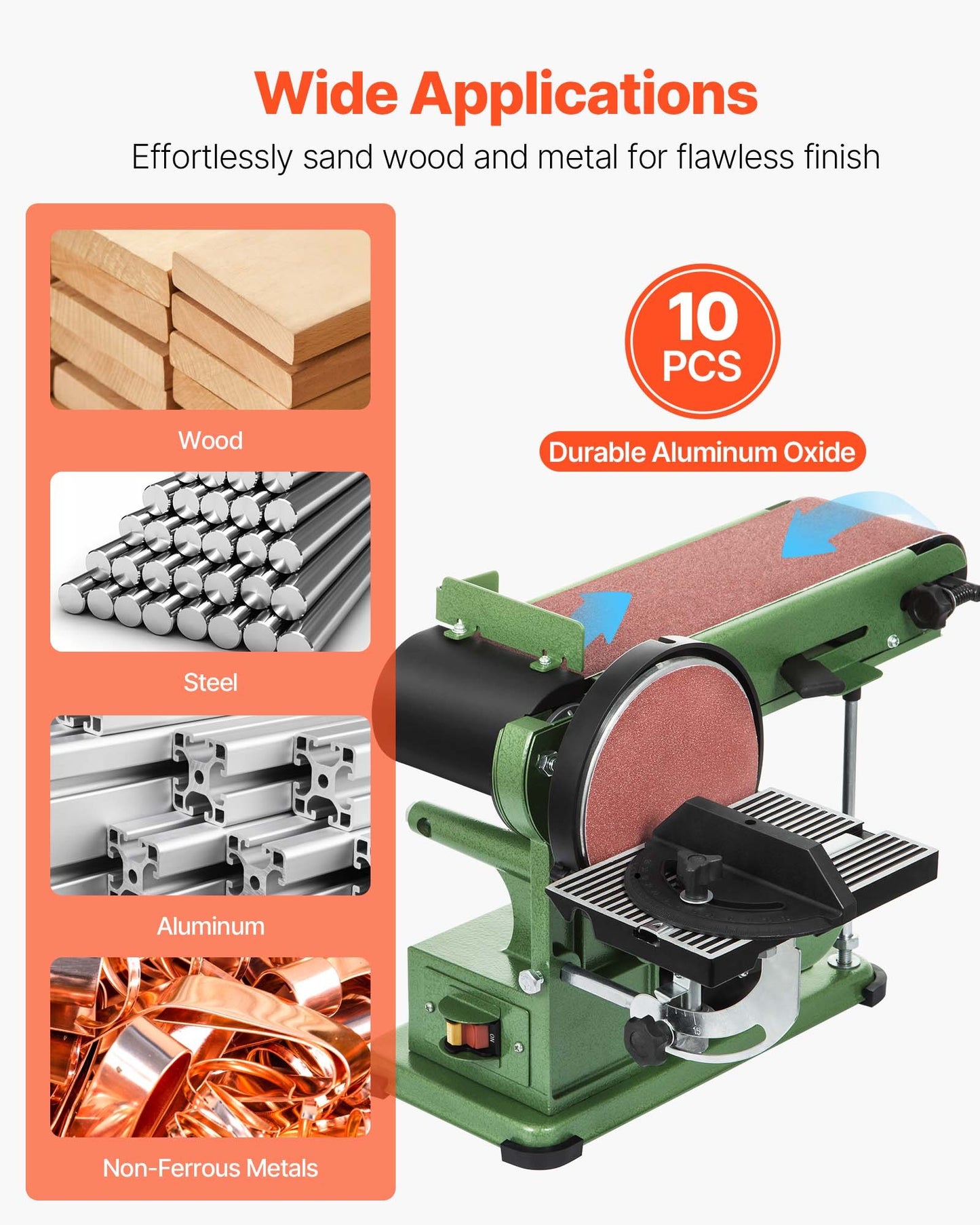 Slipband, 152 mm x 1219 mm bandslipband, 10 st 80 grit aluminiumoxid för träbearbetning, stål, aluminium, icke-järnmetaller