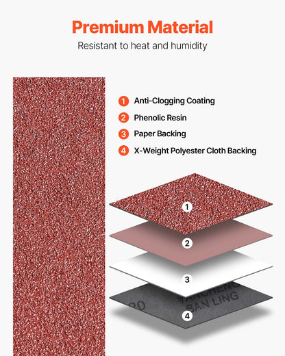 Slipband, 152 mm x 1219 mm bandslipband, 10 st 80 grit aluminiumoxid för träbearbetning, stål, aluminium, icke-järnmetaller