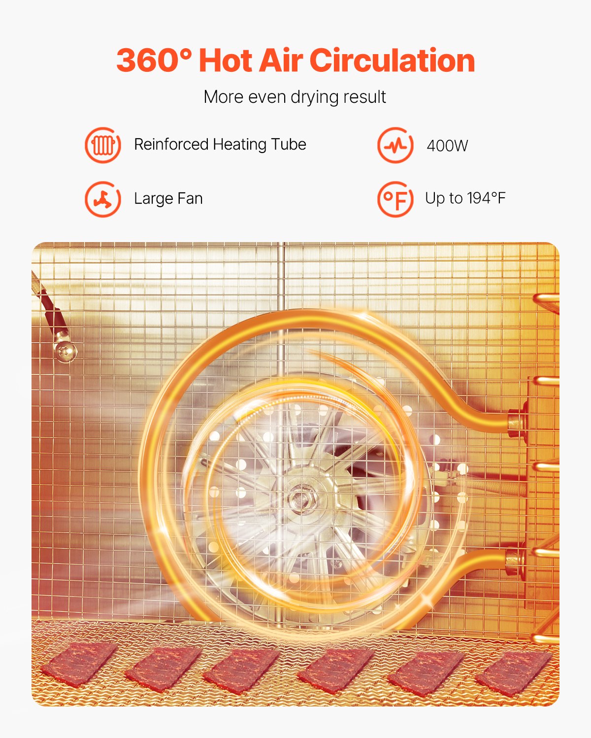 Food Dehydrator Machine, 6 Stainless Steel Trays, 400W Electric Food Dryer with Adjustable Temperature & 24-Hour Timer, Freeze Dryer for Jerky, Meat, Fruit, Vegetables, Herbs, Dog Treats