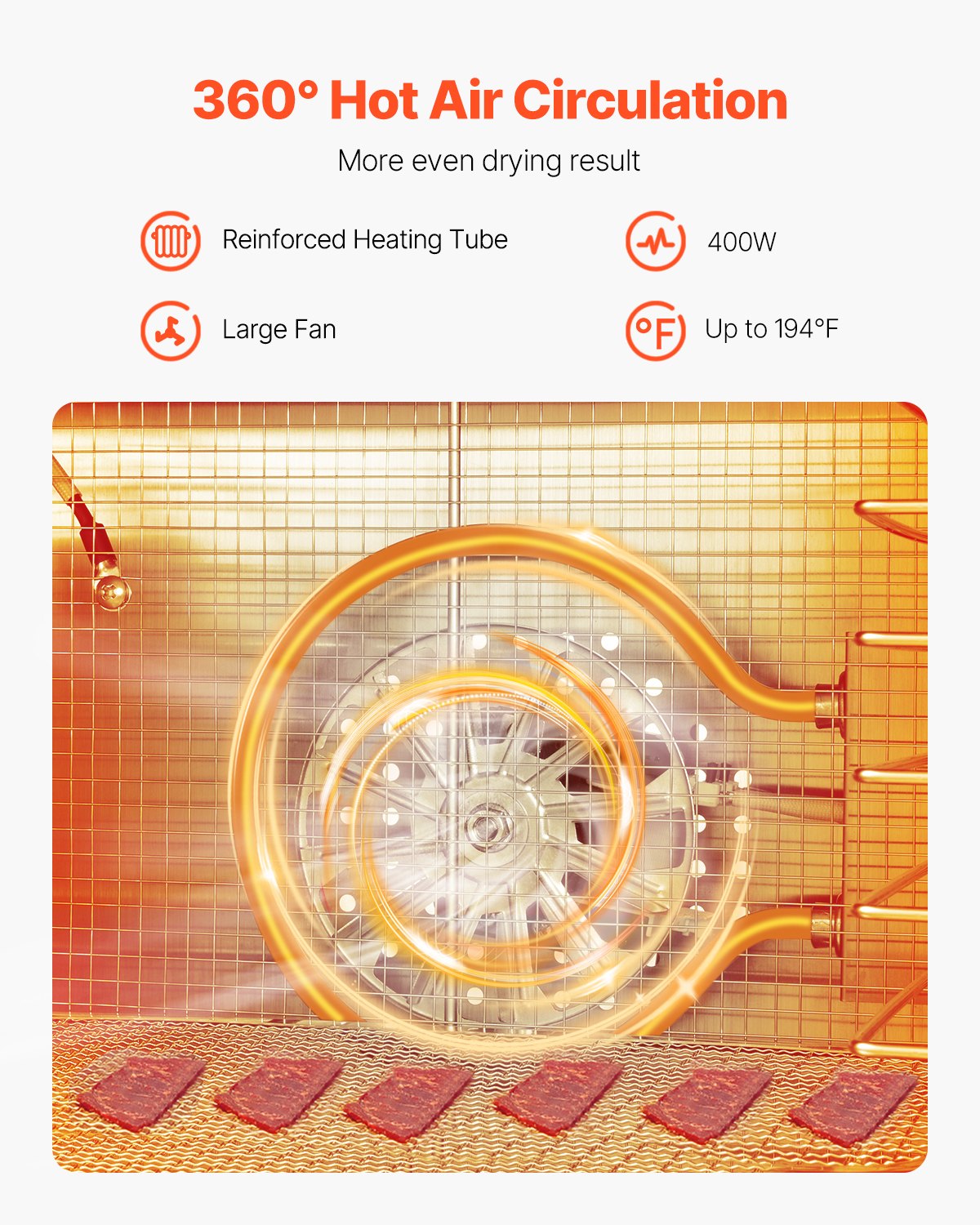 Food Dehydrator Machine, 8 Stainless Steel Trays, 400W Electric Food Dryer with Adjustable Temperature & 24-Hour Timer, Freeze Dryer for Jerky, Meat, Fruit, Vegetables, Herbs, Dog Treats