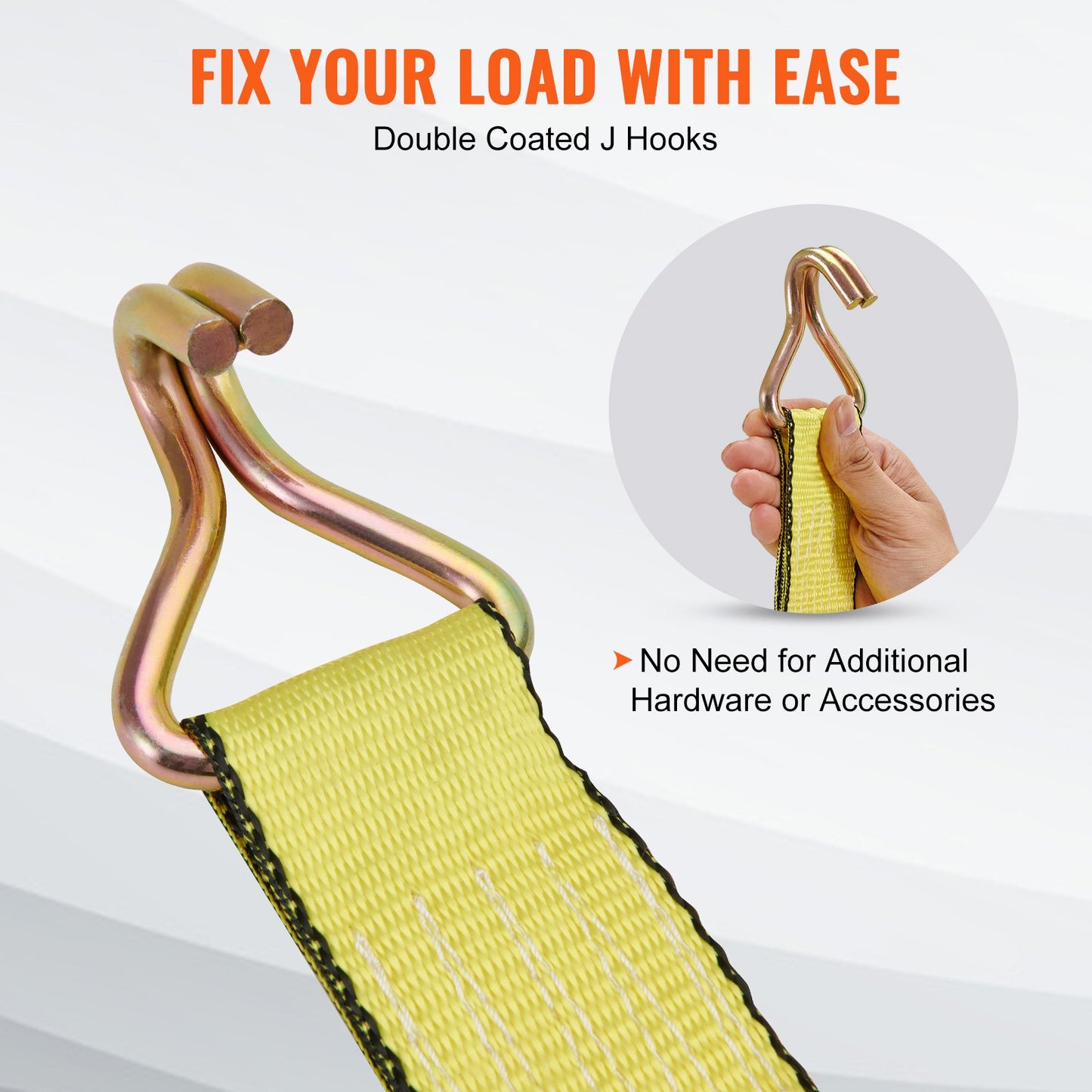 Ratchet Tie Down Straps (4PK), 10000 lb Break Strength, Double J Hook Includes 4 Premium 2" x 27' Rachet Tie Downs with Padded Handles, for Moving Securing Cargo, Appliances, Lawn Equipment