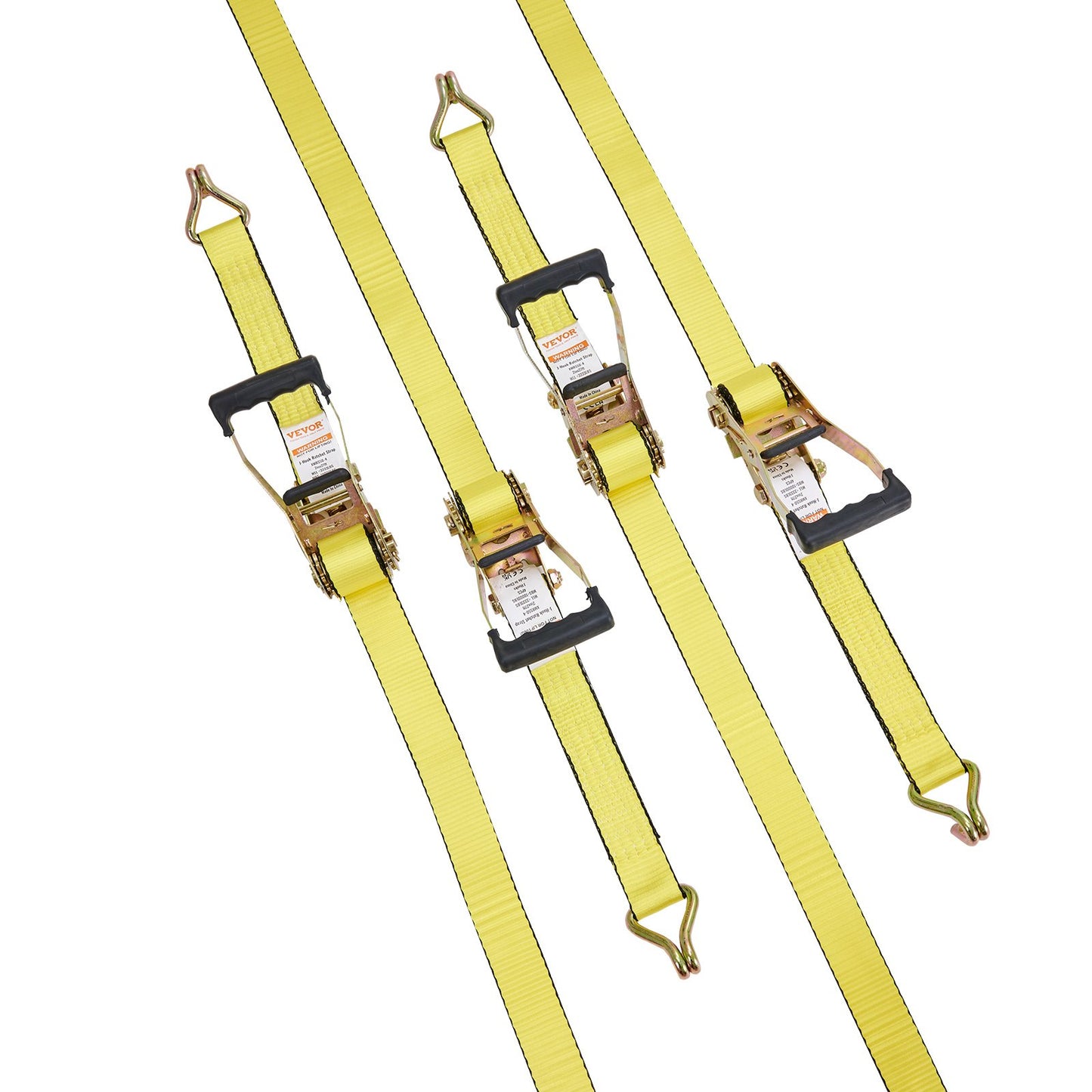 Ratchet Tie Down Straps (4PK), 10000 lb Break Strength, Double J Hook Includes 4 Premium 2" x 27' Rachet Tie Downs with Padded Handles, for Moving Securing Cargo, Appliances, Lawn Equipment