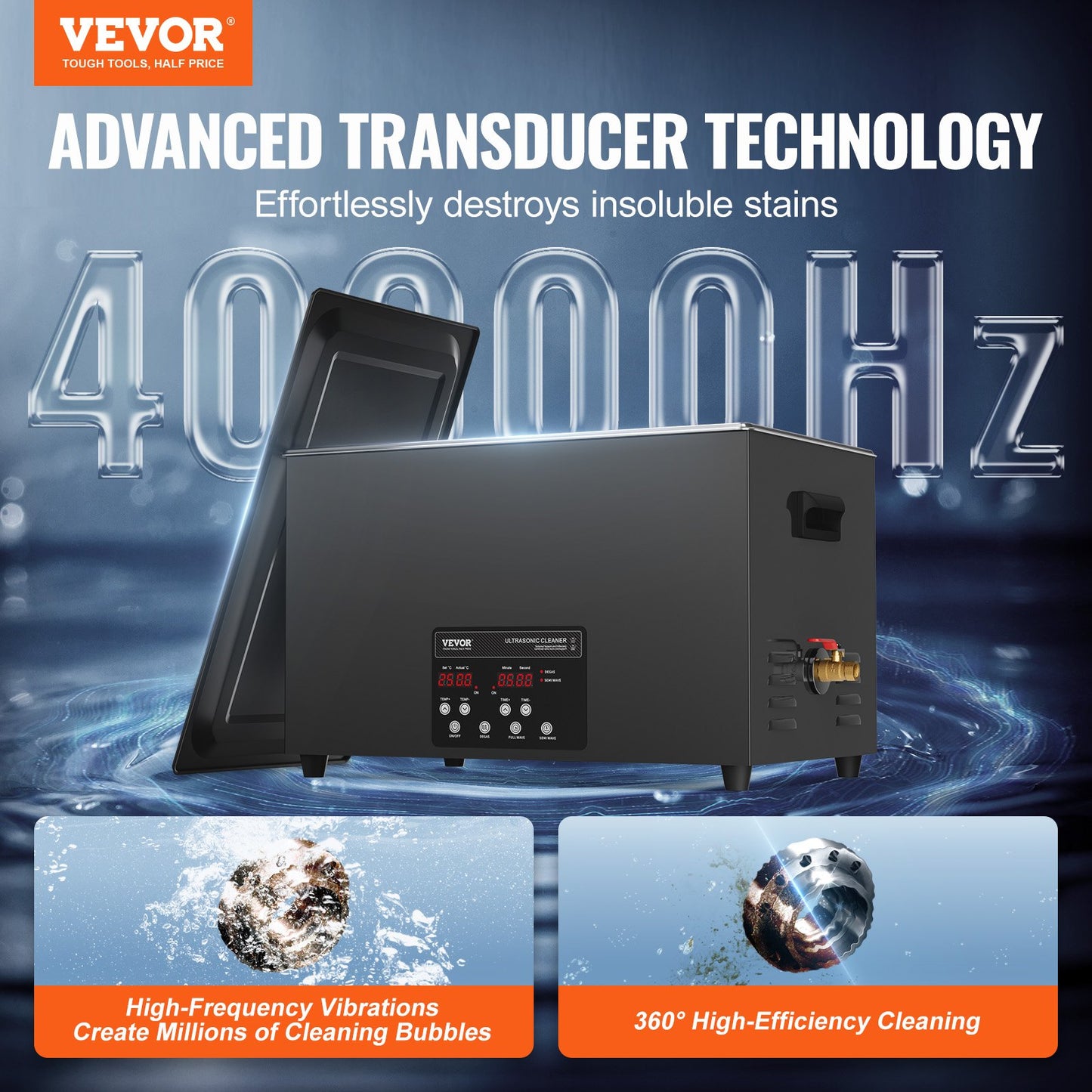 30L sonisk rengöringsmaskin, 600W digital ultraljudsrengöringsmaskin med uppgraderad avgasning och skonsamt läge, 40kHz industriell ultraljudsrengöring med timer och värmare för smyckesverktyg med retainer