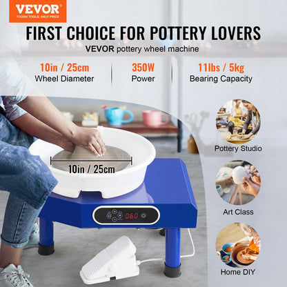Pottery Wheel 24.9 cm Ceramic Wheel Foot Pedal Sculpting Tools Apron 350W
