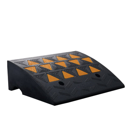 Rubber Curb Ramp 15.2 cm Rise Height Sidewalk Curb Ramp, 37 cm Width 49.1 cm Length Driveway Ramp for Curb, 15T Heavy Duty Rubber Ramp for Forklifts, Trucks, Buses, Cars, Wheelchairs, Bikes