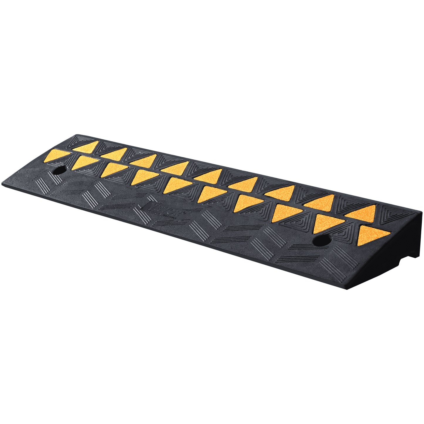 Rubber Curb Ramp 9 cm Rise Height Sidewalk Curb Ramp, 25 cm Width 100 cm Length Driveway Ramp for Curb, 15T Heavy Duty Rubber Ramp for Forklifts, Trucks, Buses, Cars, Wheelchairs, Bikes