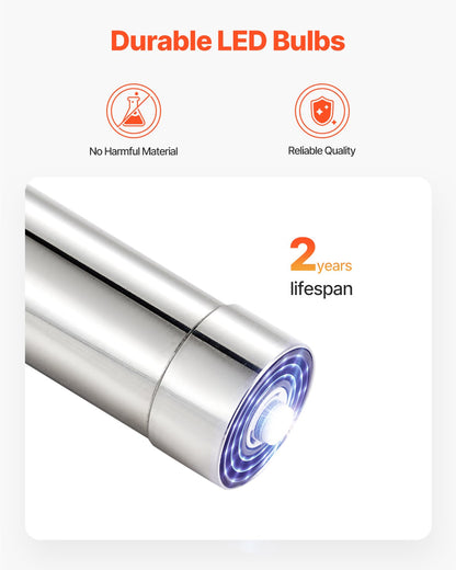 UV Water Purifier, 8W 1GPM, 220V Versatile Ultraviolet Water Purifier Filter with Stainless Steel Housing, Whole House UV Water Filter with Quartz Sleeve Fit for Shower/Drinking/Cleaning