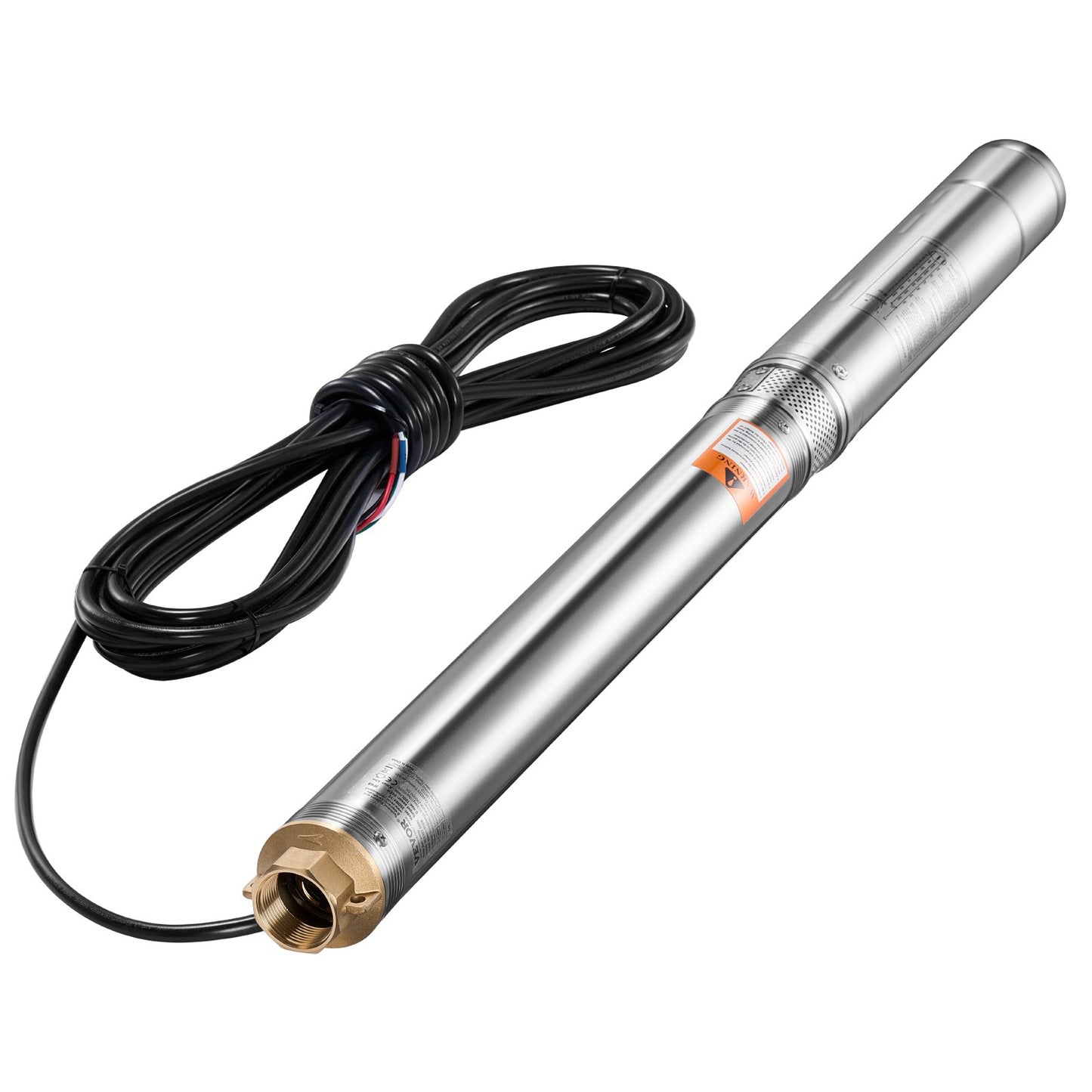 Deep Well Submersible Pump, 550W Output Power, 230V, 100 L/min Flow 53 m(174 ft) Head, with 20 m(65.62 ft) Cord External Control Box, Stainless Steel Water Pump, for Industrial Irrigation and Home Use, IP68