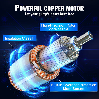 Deep Well Submersible Pump, 750W 230V/50Hz, 105L/min 62 m Head Sand Resistant <5%, 20 m Electric Cord, 8.9 cm Stainless Steel Water Pumps for Industrial, Irrigation & Home Use, IP68 Waterproof