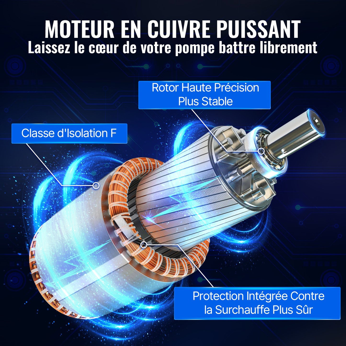 Deep Well Submersible Pump, 370W 230V/50Hz, 110L/min 44 m Head, with 20 m Cord & External Control Box, 10.2 cm Stainless Steel Water Pumps for Industrial, Irrigation & Home Use, IP68 Waterproof