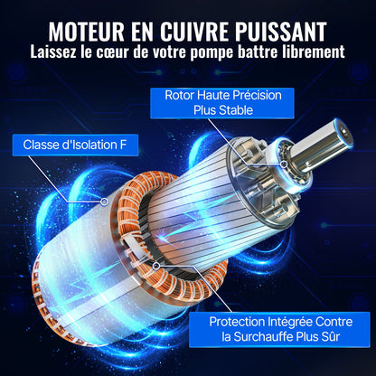 Deep Well Submersible Pump, 370W 230V/50Hz, 110L/min 44 m Head, with 20 m Cord & External Control Box, 10.2 cm Stainless Steel Water Pumps for Industrial, Irrigation & Home Use, IP68 Waterproof