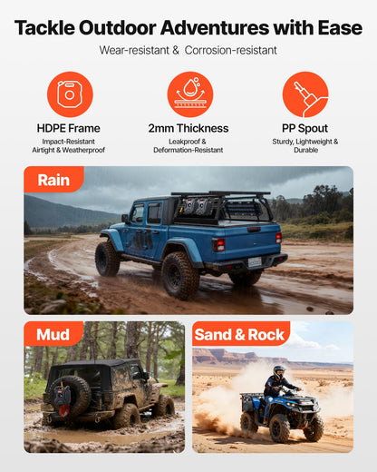 Fuel Container, 5 L, Gas Can with Spout and Lockable Bracket, 15 L/min Max Flow Rate, Secure & Leak-proof, Portable Flat Fluid Container for Most Cars Motorcycle ATV UTV, Black