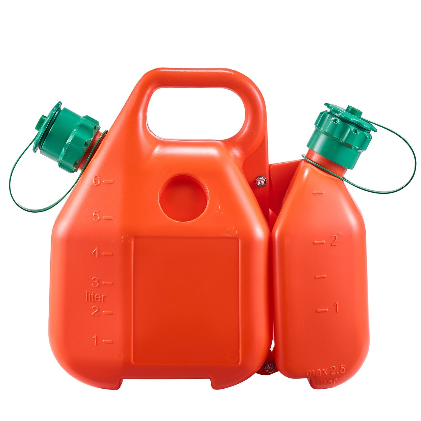 Fuel Container, 6 L, Fuel Tank with Spout & 1.9 L Extra Oil Container, 5.5 L/min Max Flow Rate, Leak-proof and Portable Flat Fluid Container for Most Cars Motorcycle ATV UTV
