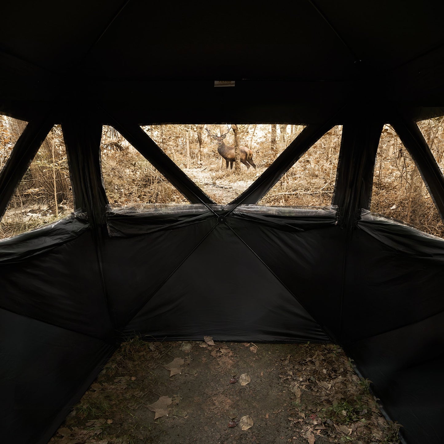 Hunting Blind 270° See Through Ground Blind 3 Windows Mesh for 2-3 Person