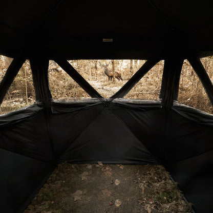 Hunting Blind 270° See Through Ground Blind 3 Windows Mesh for 2-3 Person