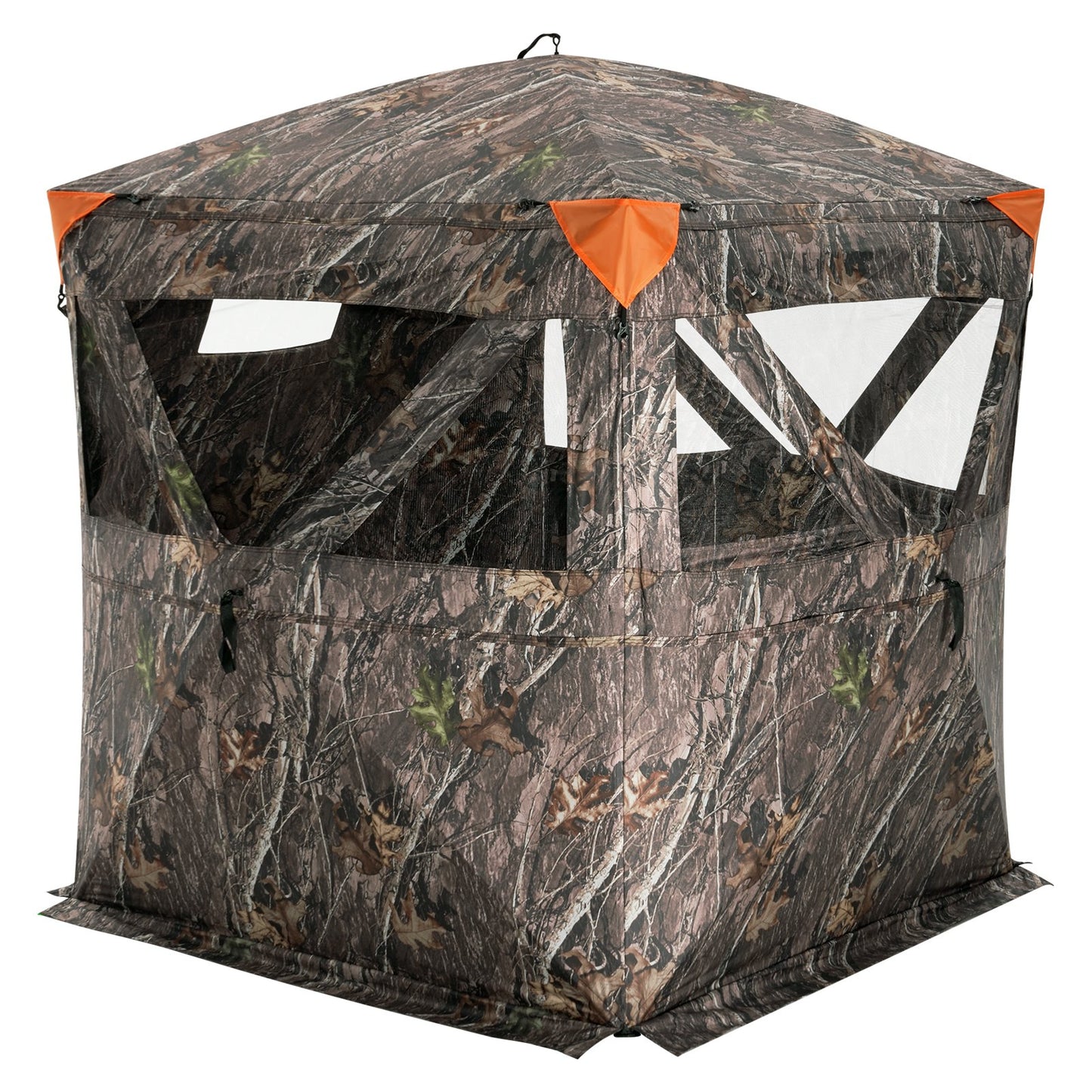 Hunting Blind 270° See Through Ground Blind 3 Windows Mesh for 2-3 Person