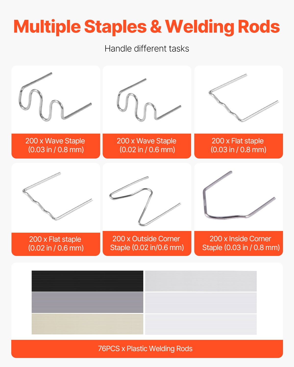 Plastsvetssats, 220W plastsvetspistol med 1200 st. häftklamrar och 76 st. svetstrådar, professionell häftklamrare med LED-ljus, bärväska för kajak, leksaker, reparation av bilstötfångare