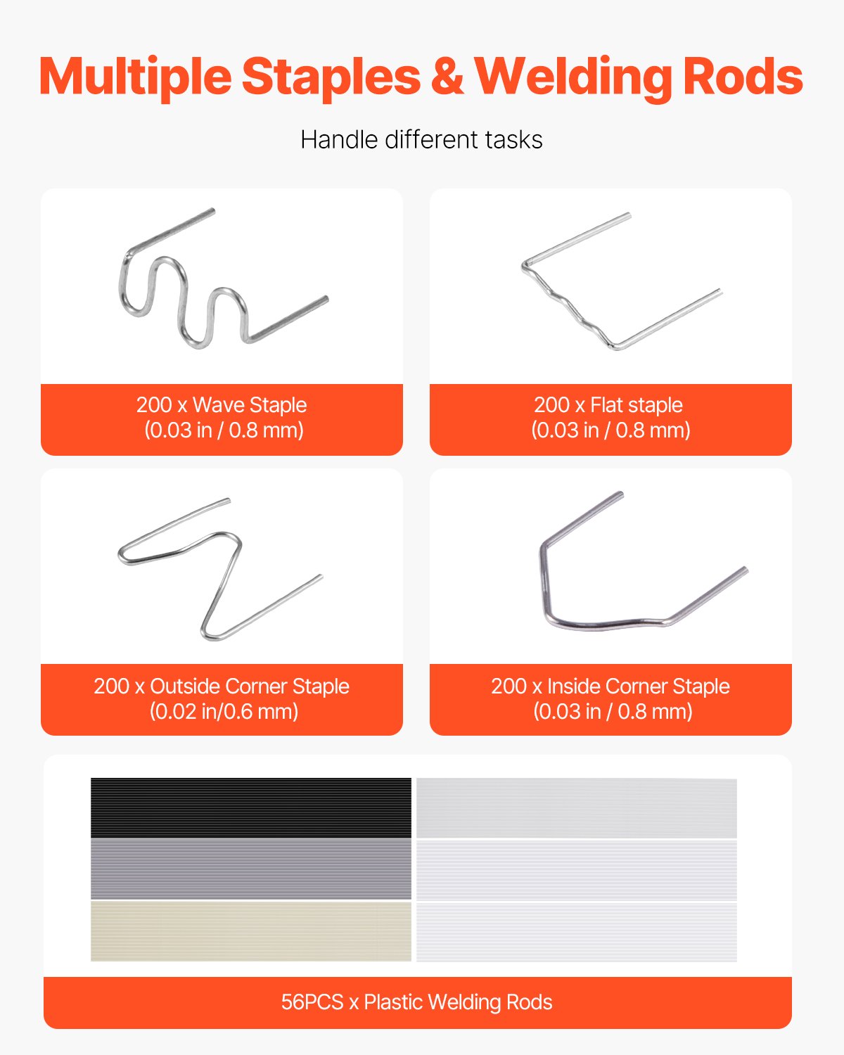 Plastic Welding Kit, 220W Plastic Welder Gun with 800PCS Hot Staples & 56PCS Welding Rods, Professional Hot Staple Welding Gun with LED Light, Carrying Case for Kayak, Toys, Car Bumper Repair