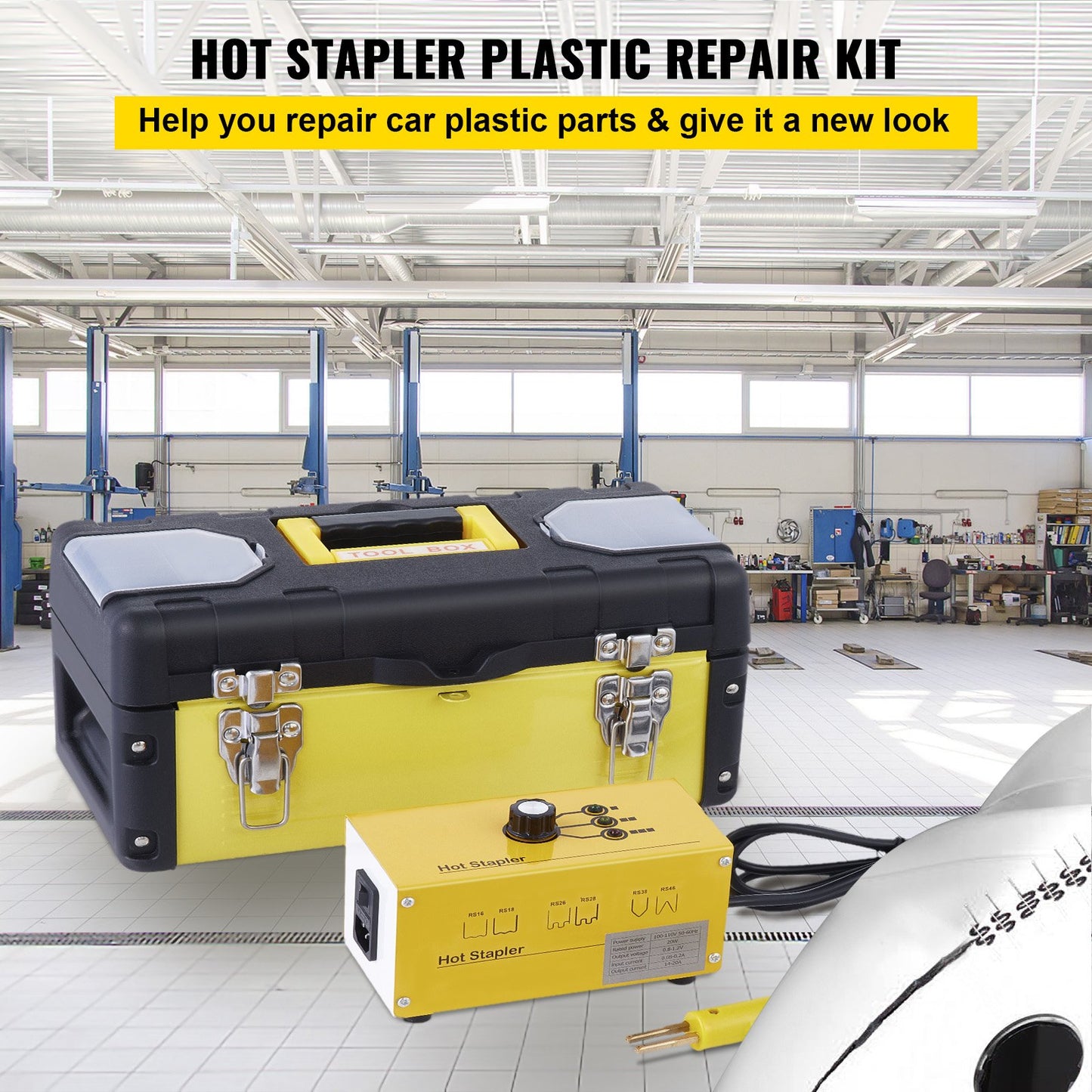 220V plastic welding machine hot staple gun hot stapler hot stapler plastic repair kit plastic welder 600 Staples 3 Heat Settings