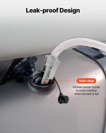 Fuel Caddy, 16 Gallon, Portable Fuel Tank with 12V DC 2.5 GPM Electric Fuel Transfer Pump, 4 ft Delivery Hose & Auto-Stop Sensor Nozzle, Tank Adapters, Suitable for Diesel & Gasoline, Red