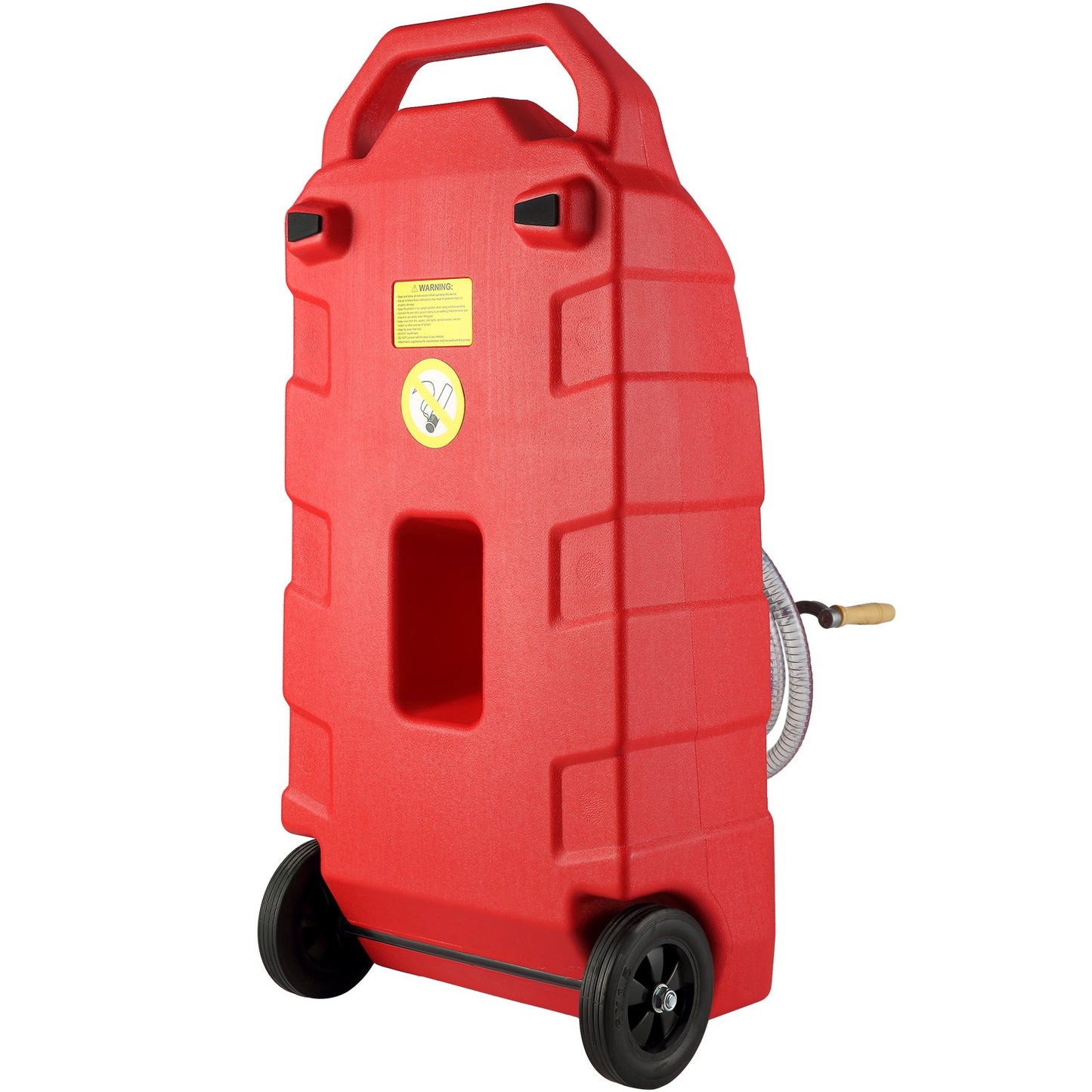 16 Gallon Fuel Caddy, 7.8 L/min, Portable Gas Storage Tank Container with Hand Pump Rubber Wheels, Fuel Transfer Storage Tank for Gasoline Diesel Machine Oil Car Mowers Tractor Boat Motorcycle