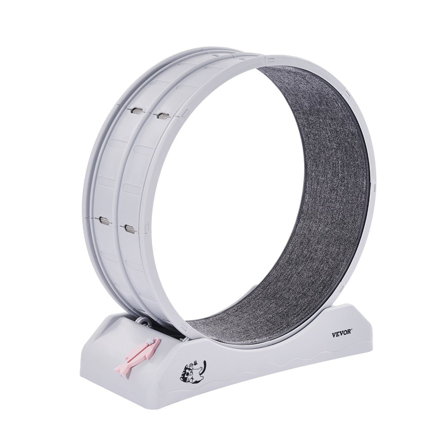 Cat Exercise Wheel, 31.5 in, Large Cat Running Wheel with Secure Brake & Carpeted Runway, Quiet Operation Cat Treadmill, Indoor Cats Exerciser Wheel for Pets Weight Loss & Health White