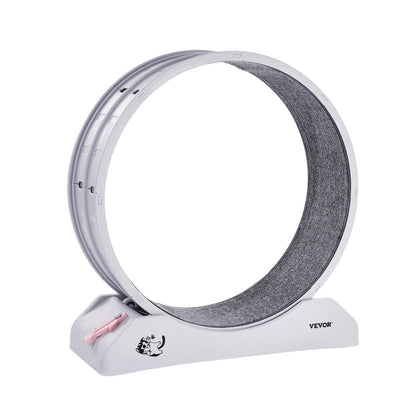 Cat Exercise Wheel, 31.5 in, Large Cat Running Wheel with Secure Brake & Carpeted Runway, Quiet Operation Cat Treadmill, Indoor Cats Exerciser Wheel for Pets Weight Loss & Health White