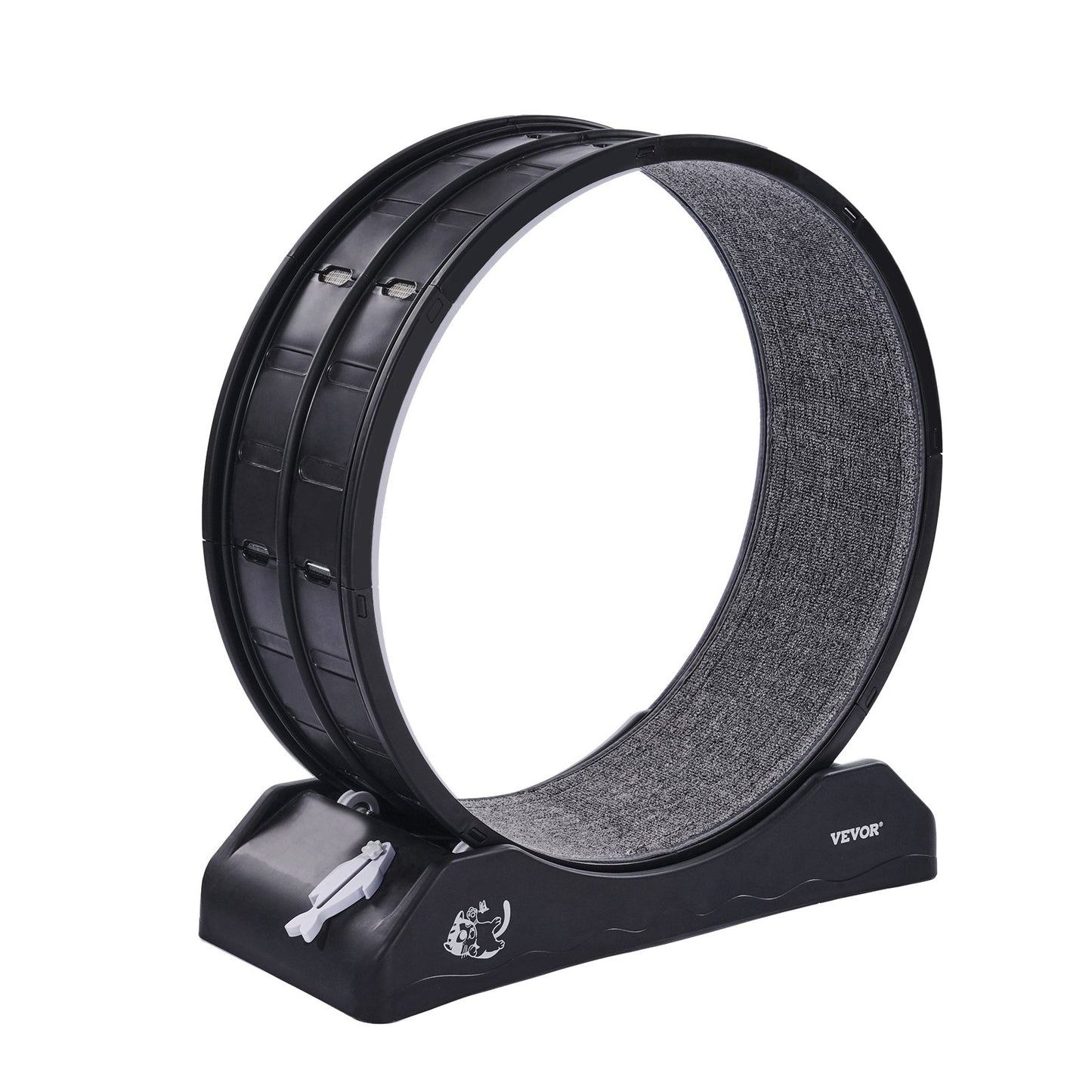 Cat Exercise Wheel, 31.5 in, Large Cat Running Wheel with Secure Brake & Carpeted Runway, Quiet Operation Cat Treadmill, Indoor Cats Exerciser Wheel for Pets Weight Loss & Health Black