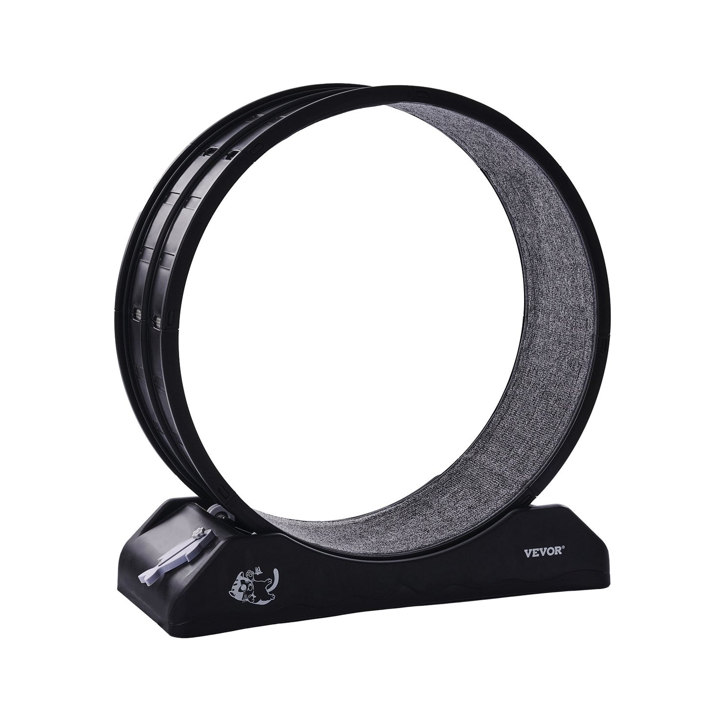 Cat Exercise Wheel, 31.5 in, Large Cat Running Wheel with Secure Brake & Carpeted Runway, Quiet Operation Cat Treadmill, Indoor Cats Exerciser Wheel for Pets Weight Loss & Health Black