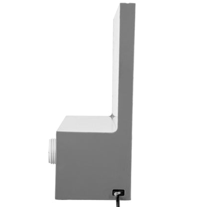 Utlopp för poolfontän 28,5 x 8,1 x 21,5 cm, utlopp för fontän med blå LED-ljusremsa, poolvattenfallsfontän i massiv akryl, poolvattenfall för trädgårdsdamm, simbassäng, kvadrater