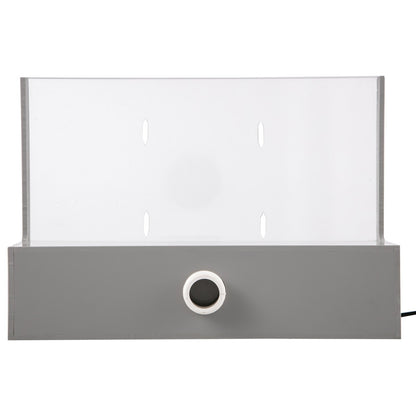 Utlopp för poolfontän 28,5 x 8,1 x 21,5 cm, utlopp för fontän med blå LED-ljusremsa, poolvattenfallsfontän i massiv akryl, poolvattenfall för trädgårdsdamm, simbassäng, kvadrater