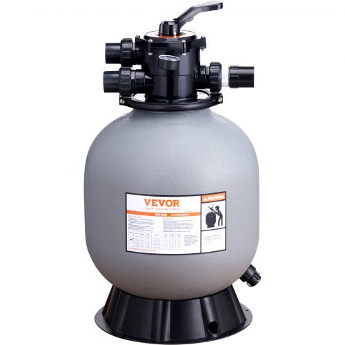 Sand Filter, 19-inch, Up to 45 GPM Flow Rate, Above Inground Swimming Pool Sand Filter System with 7-Way Multi-Port Valve, Filter, Backwash, Rinse, Recirculate, Waste, Winter, Closed Functions