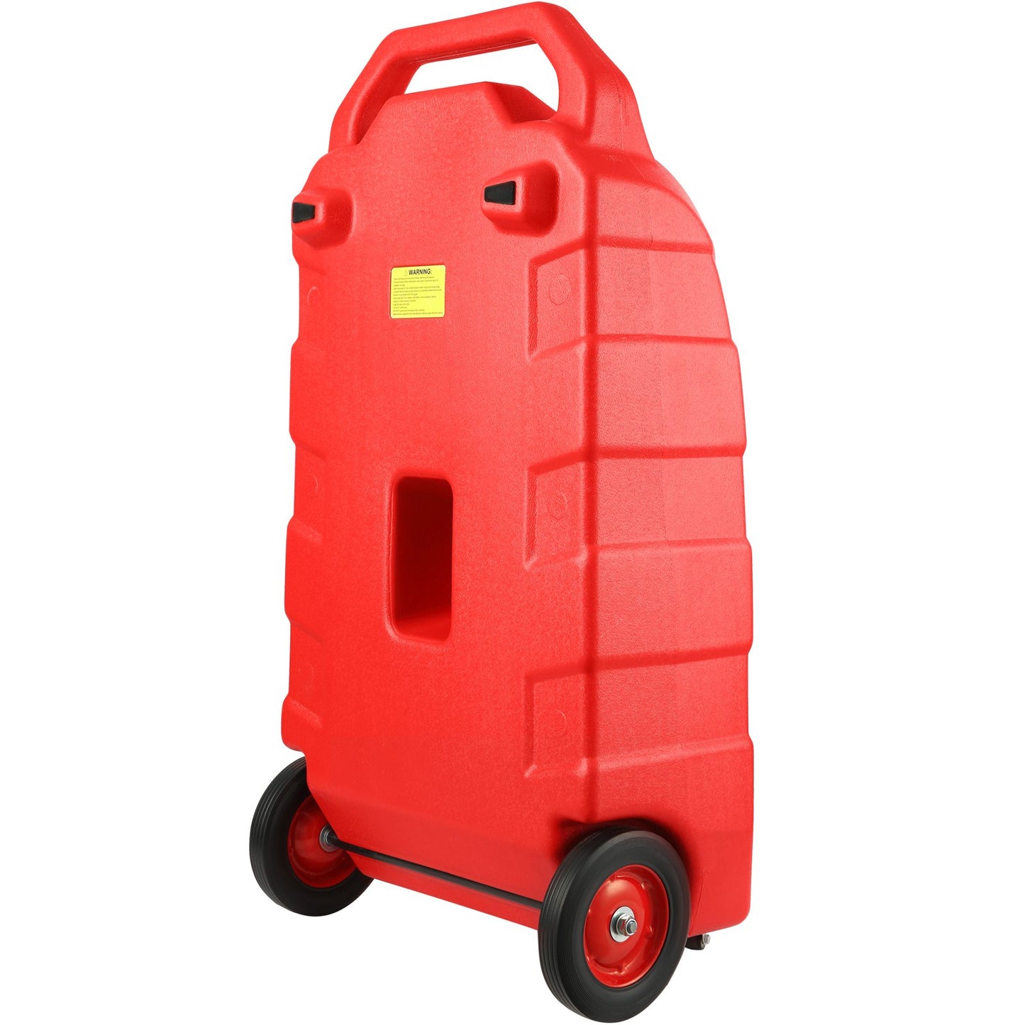 Fuel Caddy, 32 Gallon, Portable Fuel Storage Tank On-Wheels, with Manual Transfer Pump, Gasoline Diesel Fuel Container for Cars, Lawn Mowers, ATVs, Boats, More, Red