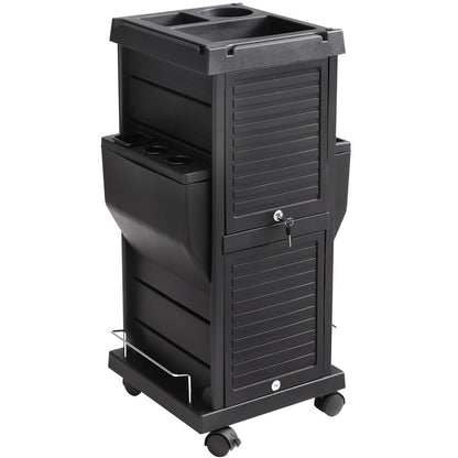 Ultimate Salon Trolley Cart, Lockable Beauty Salon Cart for Stylist with 6 Removable Drawers & Tool Holder, Plastic Hairdressing Rolling Cart with Lockable Wheels for Beauty SPA Barber