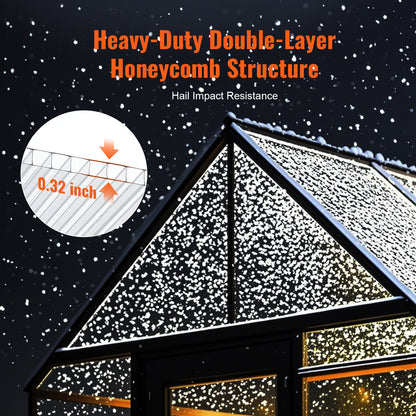 14 Pack Polycarbonate Greenhouse Panels, 2' X 4' X 0.32'' Roof Panels Sheets, Waterproof UV Protected Corrugated Plastic Roofing, Impact Resistance Clear Roofing Sheets for Greenhouse/Garden