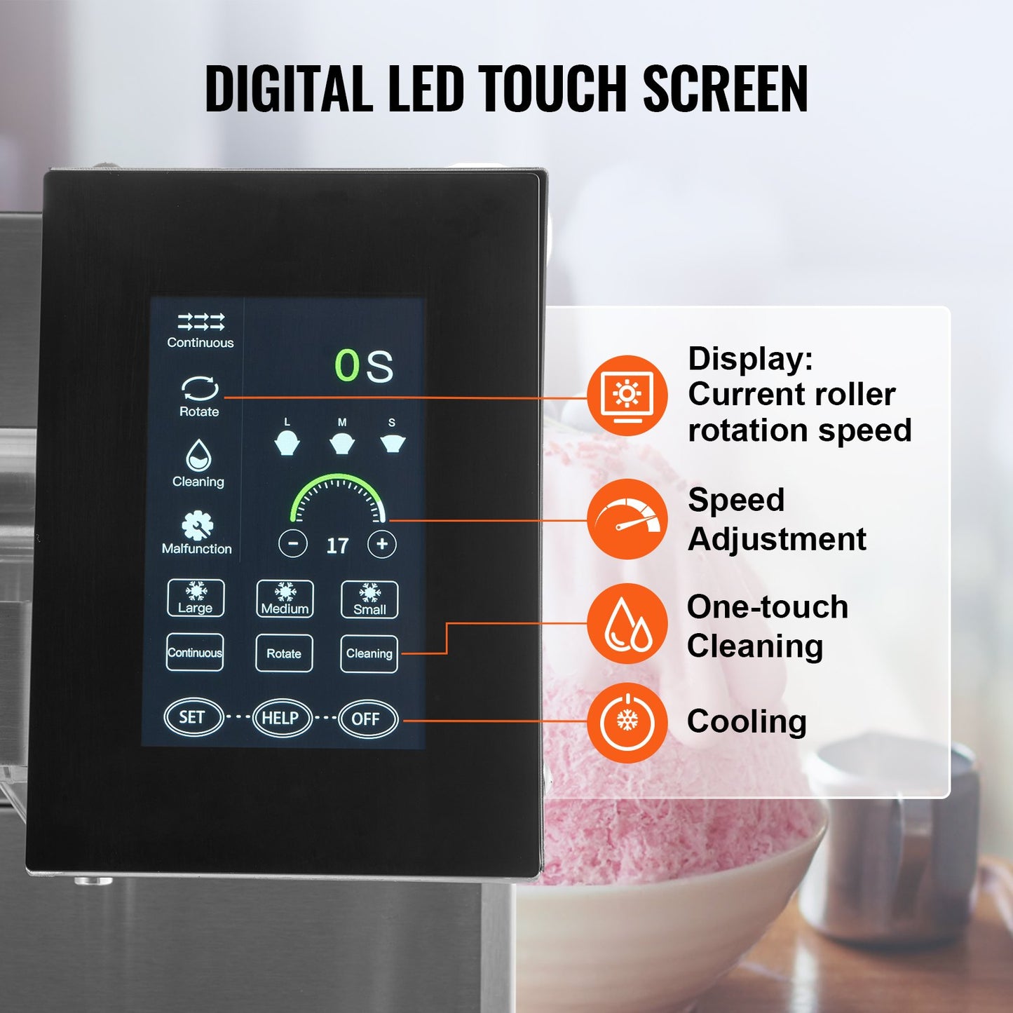 Commercial Snowflake Ice Machine, 397LBS/24H Snowflake Ice Maker, Stainless Steel Ice Shaver Machine, Electric Snow Cone Maker, Liquid Cooling System for Rapid Heat Dissipation, Ice Cream