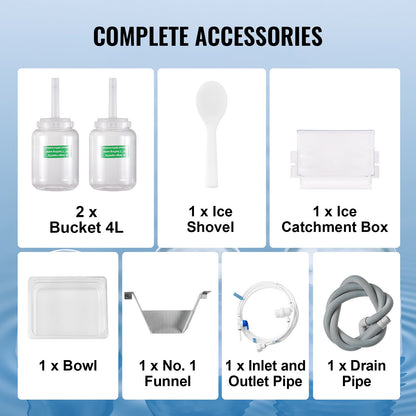 Commercial Snowflake Ice Machine, 529.1LBS/24H Snowflake Ice Maker, Stainless Steel Ice Shaver Machine, Electric Snow Cone Maker, Liquid Cooling System for Rapid Heat Dissipation, Ice Cream