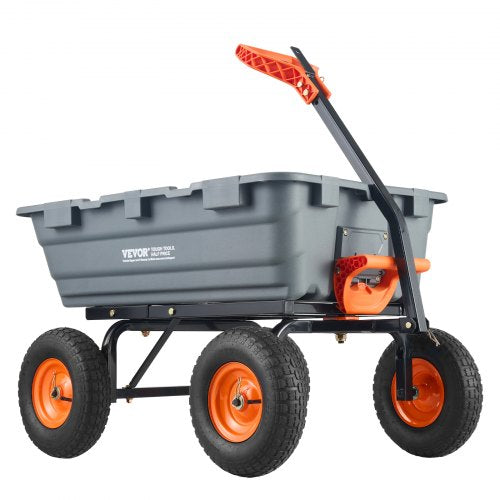 Poly Garden Dump Cart Heavy-duty Yard Carts and Wagons 6.48 cu.ft/183.4 L 1200 lbs/544.3 kg