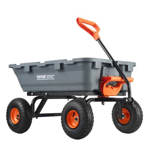 Poly Garden Dump Cart Robusta trädgårdsvagnar och vagnar 800 lbs/363,6 kg 10"/25,4 cm däck