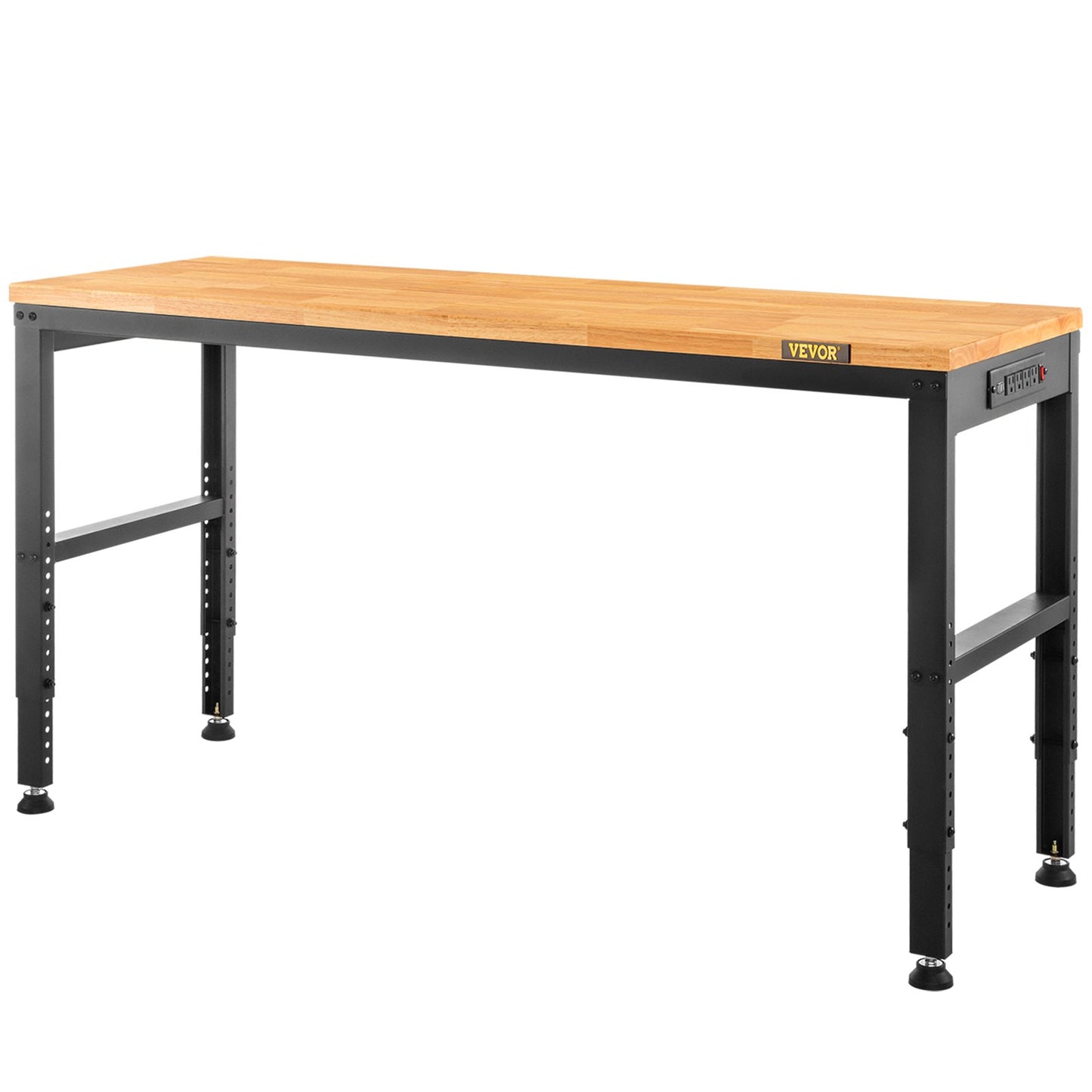 Adjustable Height Workbench 154.9 cm L x 50.8 cm W Work Bench Table with Power Outlet