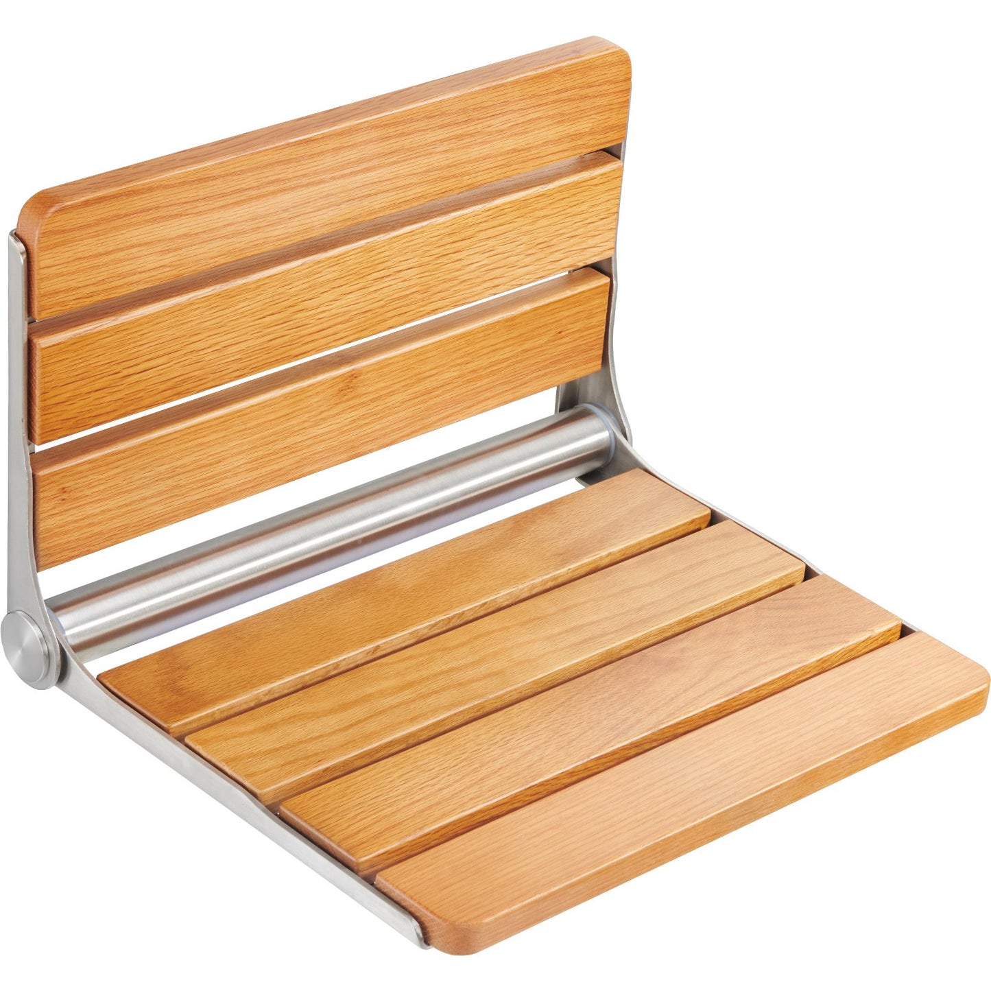 Folding Oak Shower Seat 16.1"/40.9 cm x 13.4"/34 cm Wall Mounted Shower Bench 440 lbs/199.6 kg